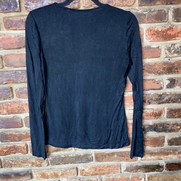 Patrizia Luca Milano Brown Coated Black Long Sleeve Zip Blouse Womens Size Small - Picture 6 of 6